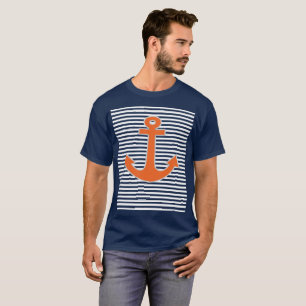 Original Embroidery Anchor Captain Nautical T-Shirt