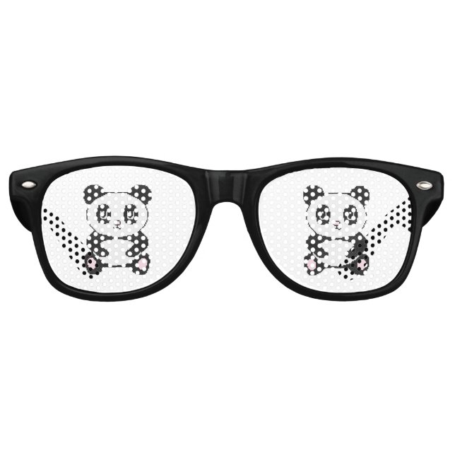 Original embroidery cross-stitch cartoon toy panda retro sunglasses (Front)