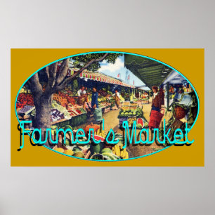 Original Farmer's Market, Hollywood, California Poster