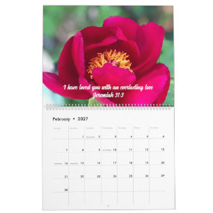 Original Floral Photo & Bible Scripture Custom Calendar