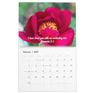 Original Floral Photo & Bible Scripture Custom Calendar