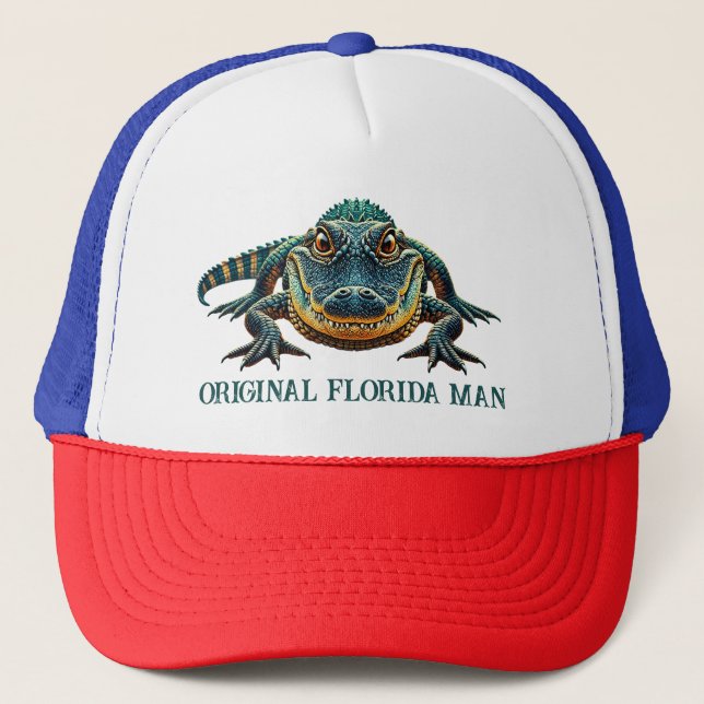 Original Florida Man with Alligator Trucker Hat (Front)
