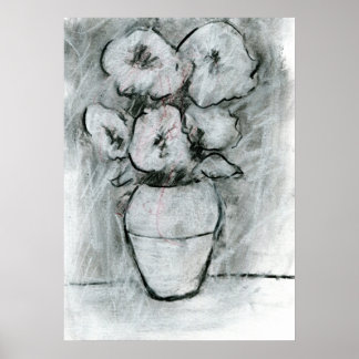 Original Flower Drawing Poster