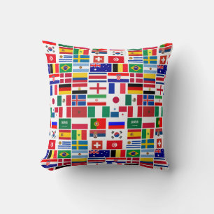 Original FOOTBALL SOCCER TEAM FLAGS 2018 pattern Cushion