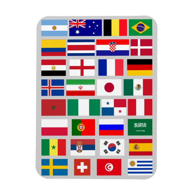 Original FOOTBALL SOCCER TEAM FLAGS 2018 pattern Magnet (Vertical)