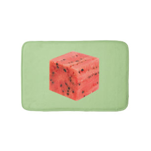 Original Fresh Sweet Red Watermelon Food Cube Bath Mat