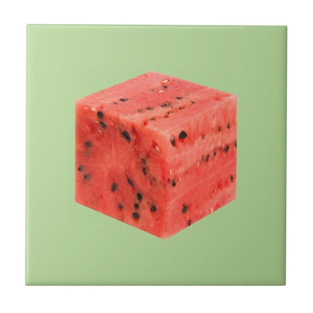 Original Fresh Sweet Red Watermelon Food Cube Tile (Front)
