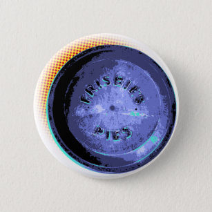 Original Frisbee Pie Tin Pop-Art 6 Cm Round Badge