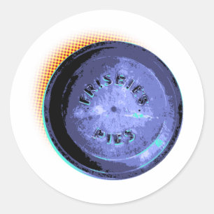 Original Frisbee Pie Tin Pop-Art Classic Round Sticker