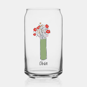 Original Fun Quirky Flower Can Glass