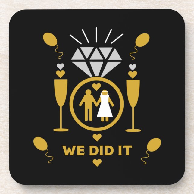 Original Funny Engagement Congratulations   Coaster (Front)