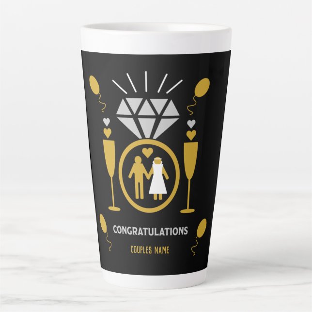 Original Funny Engagement Congratulations Gift  Latte Mug (Front)