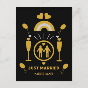 Original gay guy wedding gifts postcard