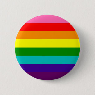 Original Gilbert Baker Rainbow Gay Pride Flag 6 Cm Round Badge