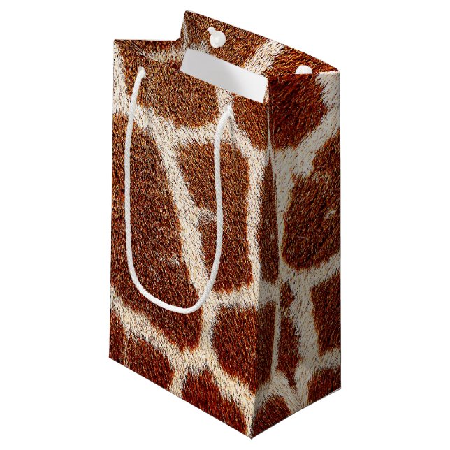 Original giraffe fur small gift bag (Front Angled)