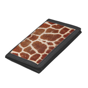 Original giraffe fur trifold wallet