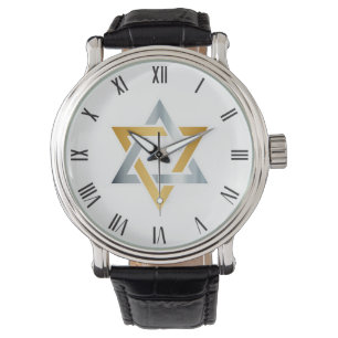 Original gold silver Star of David symbol Watch