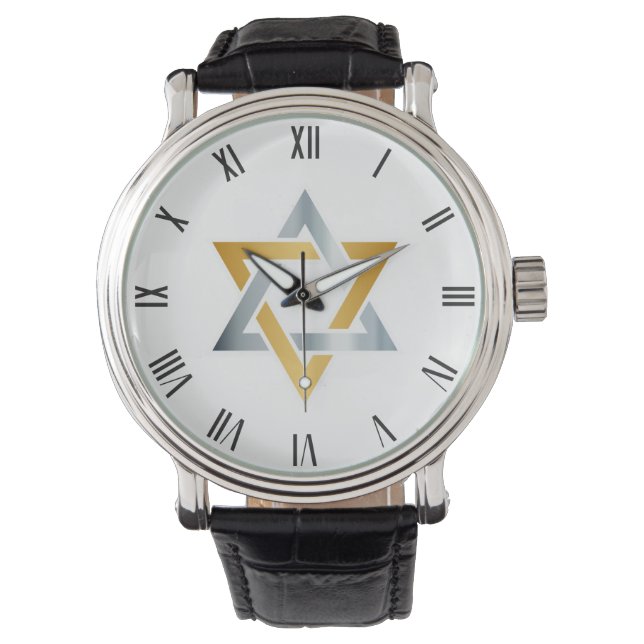 Original gold silver Star of David symbol Watch (Front)