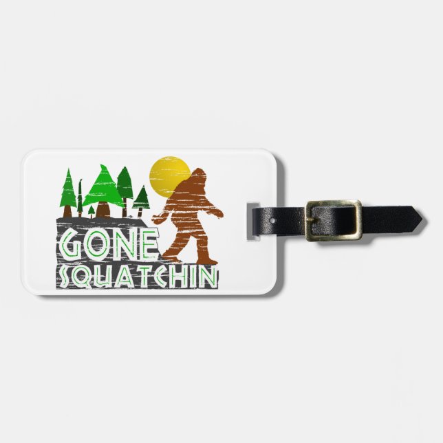 Original Gone Squatchin Design Luggage Tag (Front Horizontal)
