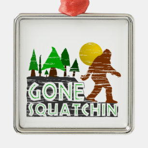Original Gone Squatchin Design Metal Tree Decoration