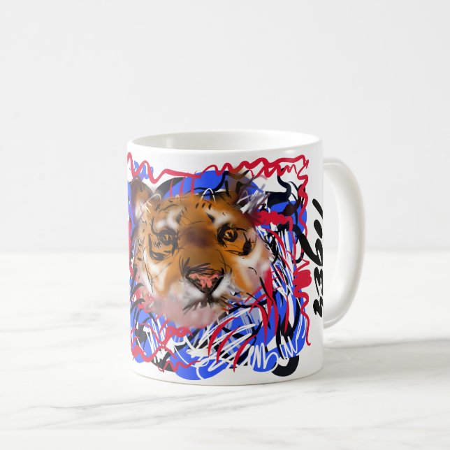 Original graffiti style Tiger Chinese Year Zodiac  Coffee Mug (Front Right)