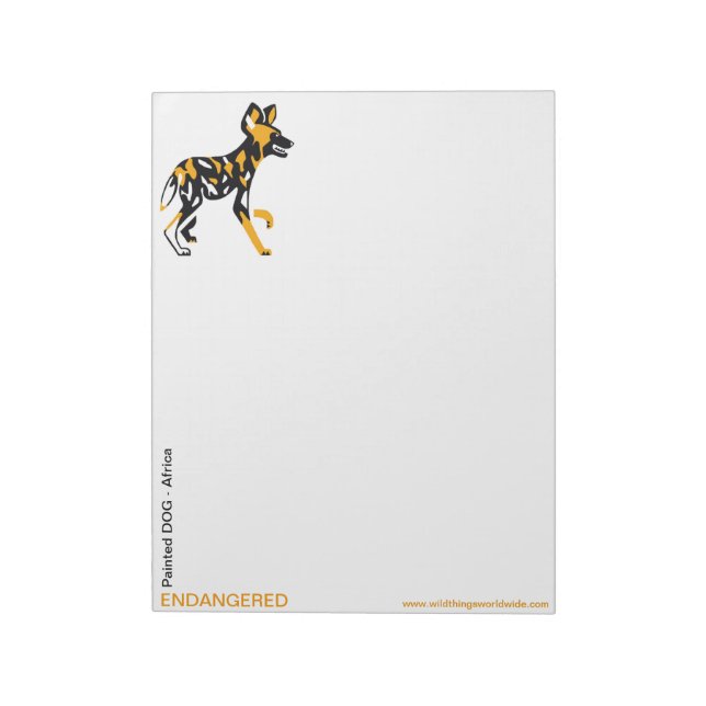 Original graphic -Painted Dog- Endangered animal Notepad (Rotated)