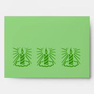 original green graphic design christmas candle envelopes