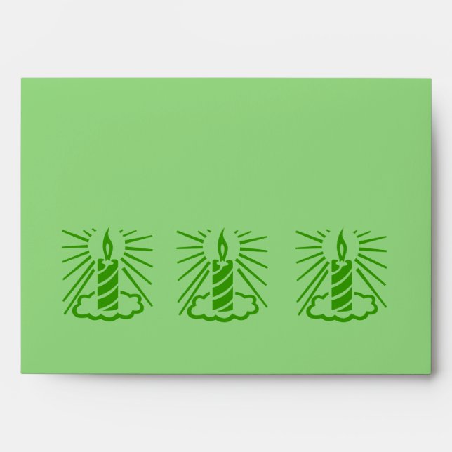 original green graphic design christmas candle envelopes (Front)