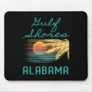 Original Gulf Shores Palm Tree Sunset Novelty Art Mouse Mat