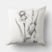 Original Hand Drawing, Iris Flower, Fine Art
