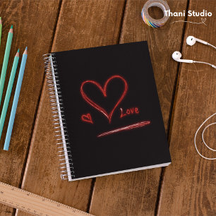 Original Hand-Drawn Love Heart Modern Minimalist Notebook