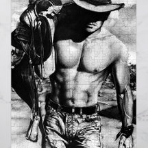 Original Hand-drawn Sexy Cowboy Man For Men