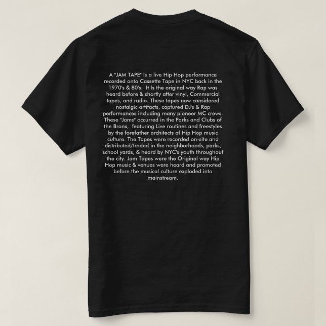 Original Hip Hop Mixtapes T-Shirt (Design Back)