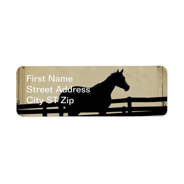 Original Horse at Sunset Address Label Best Seller (Front)