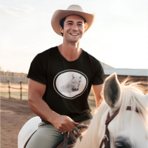 Original Horse Spirit Animal Black White Drawing T-Shirt