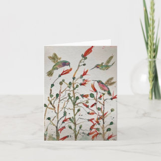 Original Hummingbird Art on Blank Card