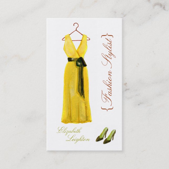 Original Illustration Fashion Styli Business Cards (Front)