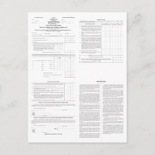 Original Income Tax Form 1040 from 1913 (4) Pages Postcard