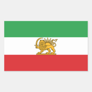 Original Iranian Lion and Sun Historic Flag Rectangular Sticker