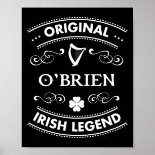 Original Irish Legend - O'brien Irish Family Name Poster
