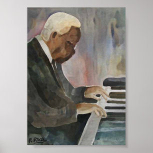 Original Jazz Pianist Oils Artwork Imprespressions Poster