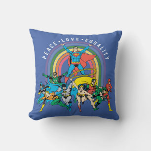 Original Justice League - Peace, Love, Equality Cushion