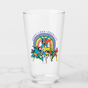 Original Justice League - Peace, Love, Equality Glass