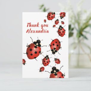 Original Ladybug Red White Thank You Card