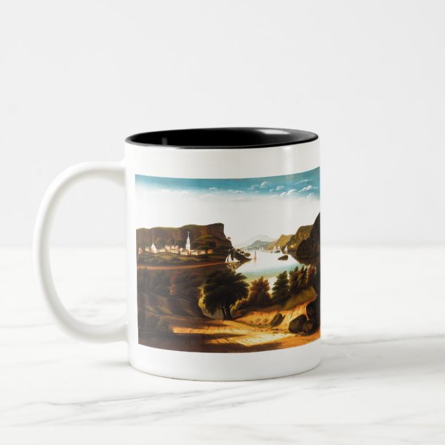 Original Lake George and the Village of Caldwell Two-Tone Coffee Mug (Left)
