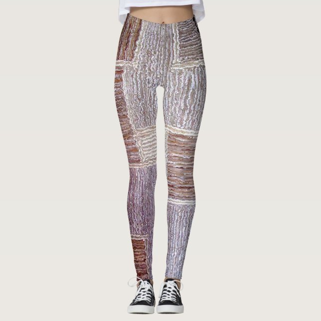 Original leather carpet craft texture leggings (Front)