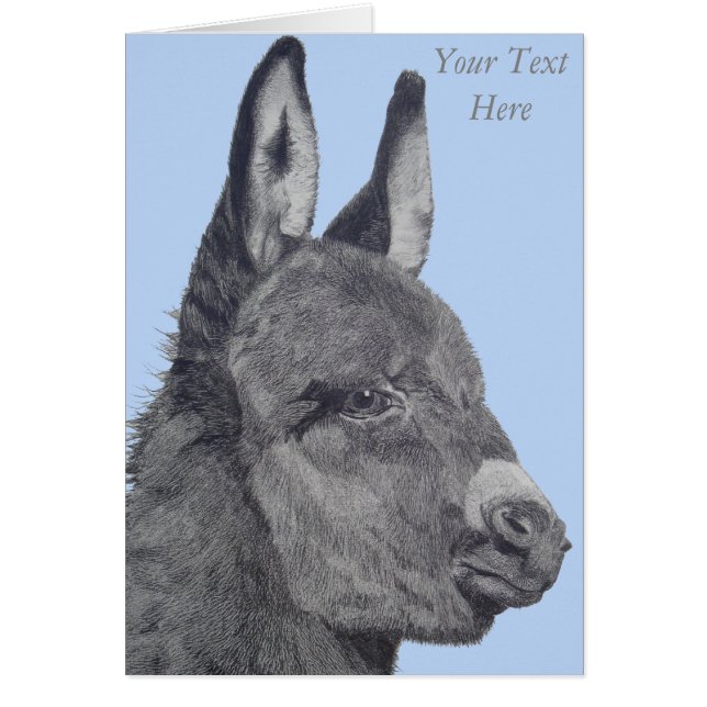 original lifelike drawing of a cute donkey (Front)