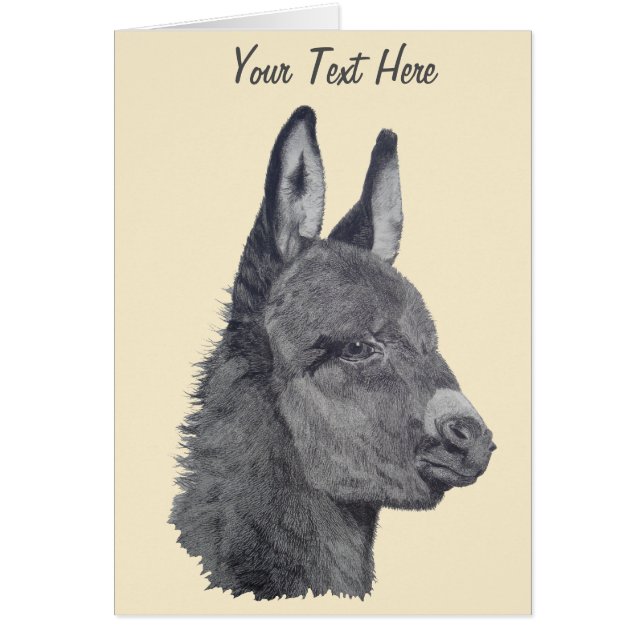 original lifelike drawing of cute donkey (Front)