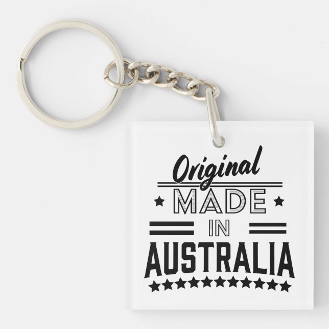 Original made in Australia Classic Round Sticker Key Ring (Front)