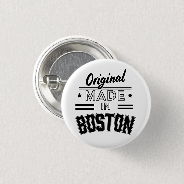 Original made in Boston logo 3 Cm Round Badge (Front & Back)